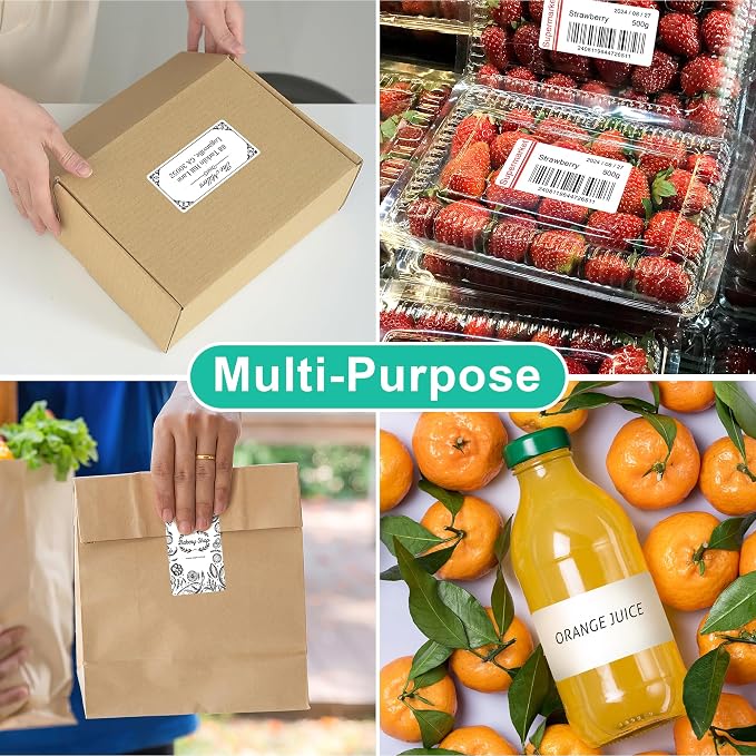 L LIKED 2" x 4" Label Stickers, Printable White 10 per Sheets Total 500 Labels, for Laser/Inkjet Printing - Matte (500 Labels)