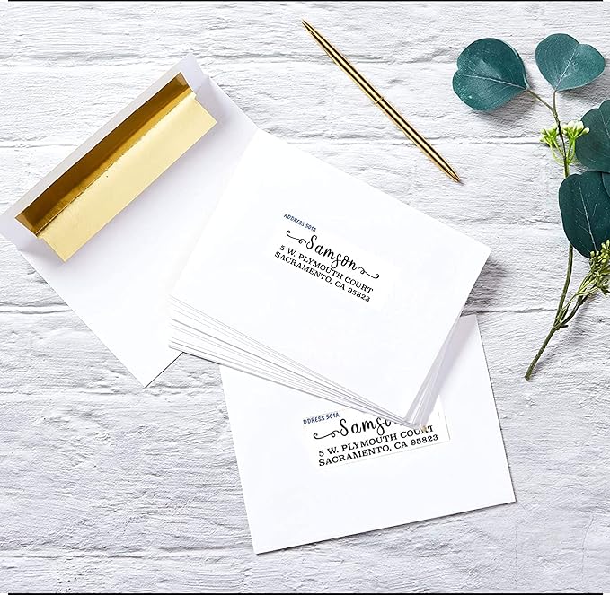 Return Address Labels Personalized, 250 Rolls, 2.6"L x 0.75"H - White Matte Finish Personalized Address Labels - Made in USA Return Labels Personalize Self Adhesive - Perfect Custom Address Labels
