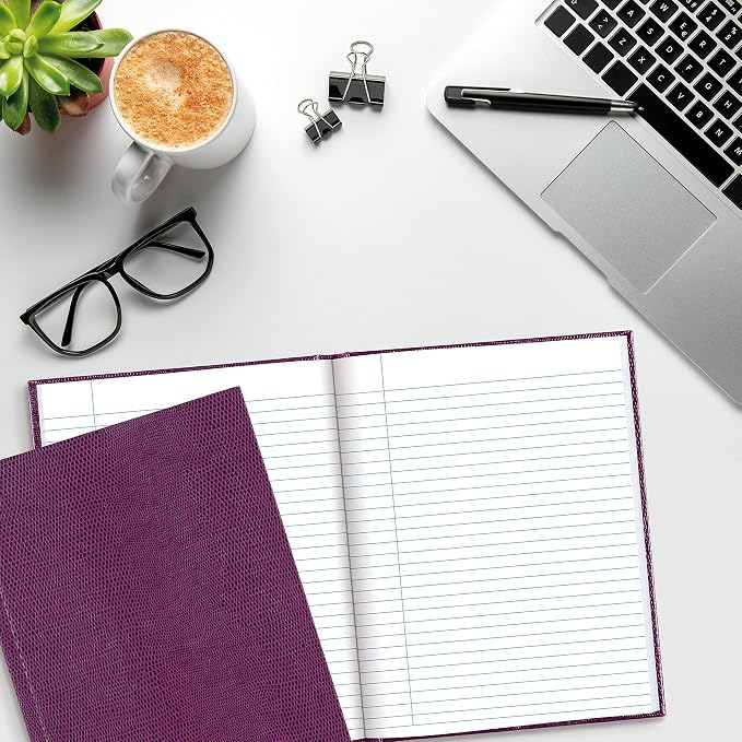 Blueline Executive Journal, Perfect-Bound, Hard Cover, 9.25" x 7.25", 144 Ruled Pages, Raspberry (A7.RAS)