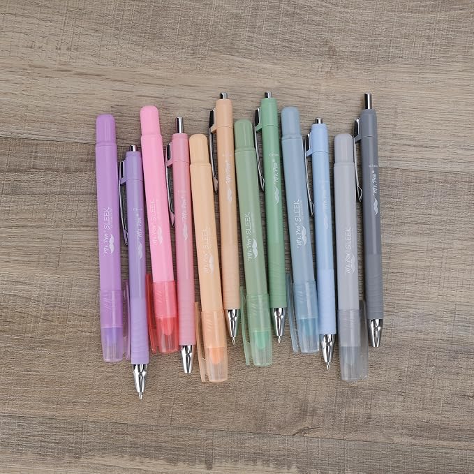 Mr. Pen- Bible Highlighters and Pens No Bleed, 12 Pack | Bible-Safe Gel Highlighters with Colored Ink Pens, Fast-Drying, Smooth Writing for Journaling, Note-Taking