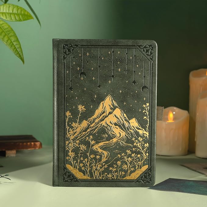 MGGAO Lined Journal Notebook for Women Men, A5 Aesthetic Notebook | 316 Numbered Pages, Golden Edges, Faux Leather, College Ruled, Hardcover, for Writing, Note Taking, School & Office