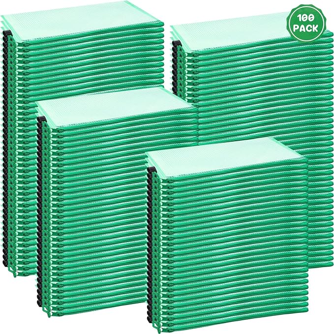 Handepo 100 Pack Mesh Zipper Pouch Pencil Pouches Bulk Clear Storage Bag Small Waterproof Purse Bag Multipurpose for Cash Board Game Passport Office(A6/9.45x4.53in,Green)