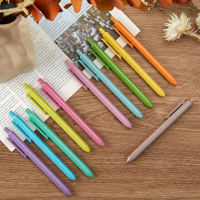 Shuttle Art Colored Retractable Gel Pens, 11 Vintage Ink Colors, Cute Pens 0.7mm Medium Point Quick Drying for Writing Drawing Journaling Note Taking School Office Home