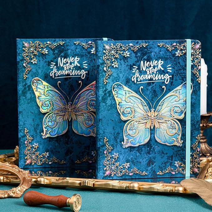 B5 Hardcover Journal for Women & Men -Butterfly Aesthetic Lined Notebook | 192 Pages Thick 80gsm Paper Writing Journal for Office, School, Travel Notes & Gift-9" x 6.9