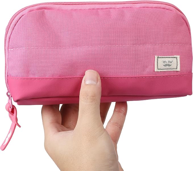 Mr. Pen- Wide-Opening Pencil Case, Triangle Design | Compact & Spacious Pencil Cases with 5 Mesh Pockets, Bag Pouch, Box Organizer for Students, School Supplies, Aesthetic Supply