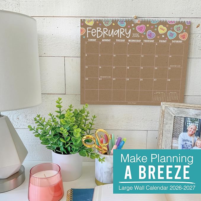 2026 Calendar Wall - 2026 Wall Calendar Large, 18-Month Hanging Calendars for School, Home & Office, Academic Monthly Calendar from January 2026 to June 2027, Back to School Teacher Gifts