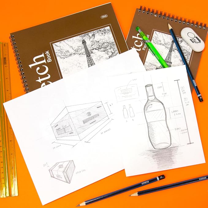 BAZIC Products Spiral Sketch Pad, Top Bound, 6 x 8 in, 50 Sheets, 48-Case | 50-sheet spiral sketch pad, smooth drawing paper for sketching, shading