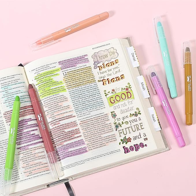 Mr. Pen- No Bleed Gel Highlighters, Assorted Colors, 8 Pack | Bible Highlighters and Pens No Bleed, Bible Markers for Study, Journaling, School Supplies and Accessories