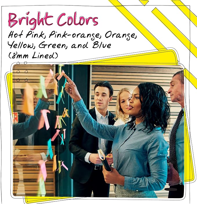 Better Office Products Lined Sticky Notes 4x6, 10 Pack (500 Sheets), Lined Post It Notes 4x6 Assorted Bright Colors, Strong Adhesive, Large Notes for Office School Memos