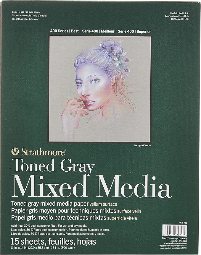 Strathmore Toned Mixed Media Paper Toned Grey 11"X14"-15 Sheets -62462311