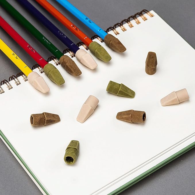 Mr. Pen- Pencil Erasers Toppers, 30 Pack, Colorful | No-Smudge Cap Pencil Erasers for Precise Erasing, Kids, Teachers, Studying Supplies, Autumn Earth