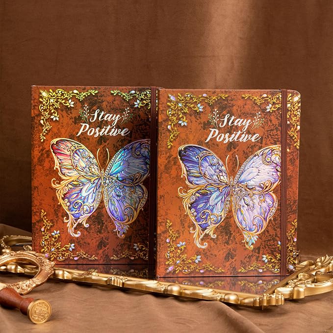B5 Hardcover Journal for Women & Men -Butterfly Aesthetic Lined Notebook | 192 Pages Thick 80gsm Paper Writing Journal for Office, School, Travel Notes & Gift-9" x 6.9