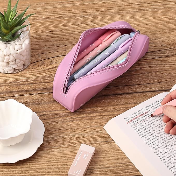 Mr. Pen- Silicone Pencil Case, Aesthetic Pencil Bag for Women, Makeup Pouch | Multifunctional Pouch for Stationery, Cosmetics and Electrical Goods Storage