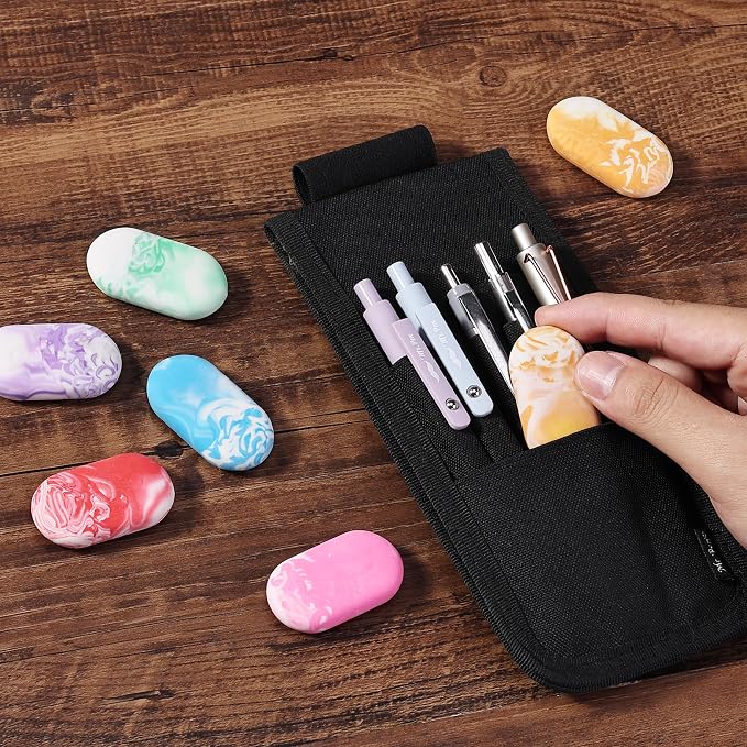 Mr. Pen- Marble Pencil Erasers, 12 Pack, 1" x 2" | Soft Rubber Marble Pencil Erasers for School, Office, Art Sketching, Homework, Exams, Clean Smudge-Free Correction