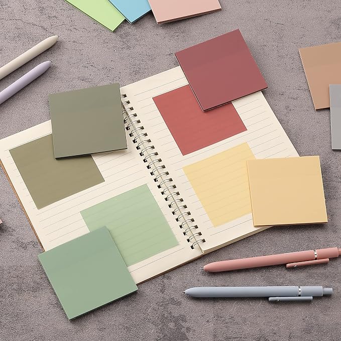 Mr. Pen- Transparent Sticky Notes, 3" x 3", 12 Pads, 600 Sheets | See Through Self-Adhesive Notes for Bible Journaling and Studying, Water-Resistant, Easy to Peel, Clean Removal