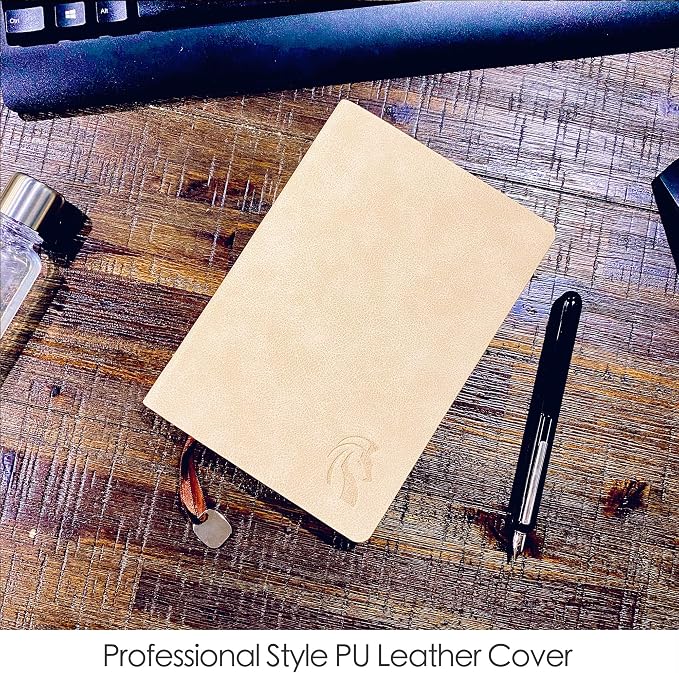 LeStallion Nice White Journal Lined - Luxury Soft Cover White Notebook, Diary - 120 GSM Premium Writing Paper - 200 Numbered Pages - A5 High End Ruled Journal - Lined Leather Journal For Women & Men