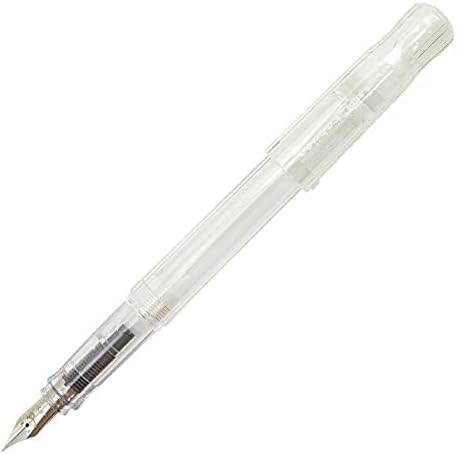 Kakuno Fountain Pen Extra Fine Print Clear Body Ink FKA1SRNCEF with 5 Blue Black Refill and Kanji Love Sticker