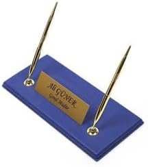 Luna Luxury Leather Desk Set – 9 Piece Executive Desk Organizer with Desk Pad, Fountain Pen Set, Pen Holder & A5 Note Case – Professional Office Desk Accessories – Multiple Colors (Blue)