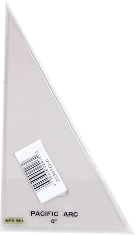 Pacific Arc Drafting Triangle, 6-inch, 30/60/90 Degrees, w/Inking Edge, Topaz