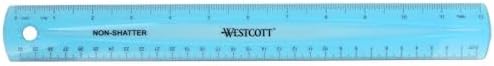 Westcott Shatterproof Ruler, 12-Inch, Blue, 16010