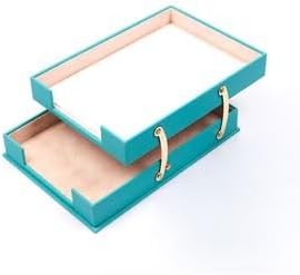 Luna Luxury Leather Desk Set for Men – 10 Piece Executive Office Desk Organizer Set with Document Tray, Desk Pad, Pen Holder, A5 Agenda with Fountain Pen Set – Multiple Color Options (Turquoise)