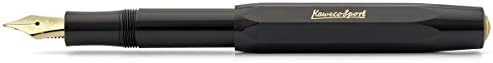 Kaweco Classic Sport Fine Nib Fountain Pen + Pack of 6 Blue Ink Cartridges Set (Black)