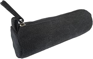 Vintage Leather Pencil Case Pouch, Pen Pouch for Work & University, for Men,Women/Leather Pencil Cases for Adults Perfect for Office/Tool Pouch Zipper Bag, Small Tool Bag (Canvas Black)
