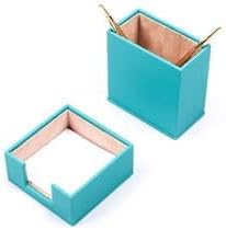 Luna Luxury Leather Desk Set – 9 Piece Executive Desk Organizer with Desk Pad, Fountain Pen Set, Pen Holder & A5 Note Case – Professional Office Desk Accessories – Multiple Colors (Turquoise)