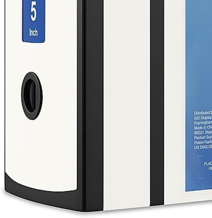 Staples Better Binder, 5" Extra‑Capacity Heavy‑Duty D‑Ring Binder, White, Reinforced Spine, Holds 1,050 Sheets, High‑Capacity Organizer for Office & Records, 2‑Pack