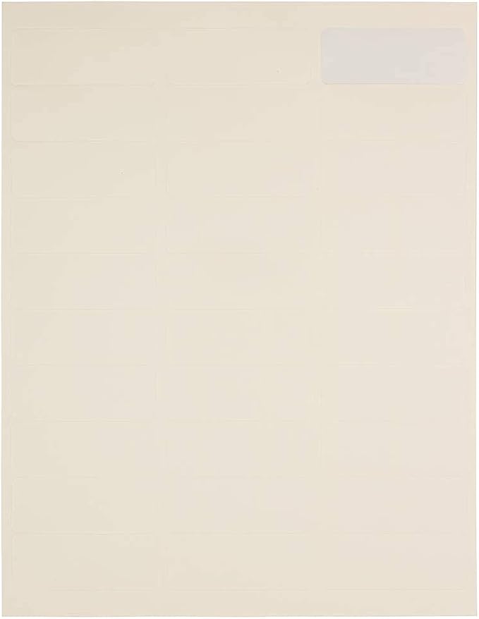 JAM PAPER Return Address Labels - Standard Mailing - 1 x 2 5/8 - Ivory - 120 Shipping Labels/Pack