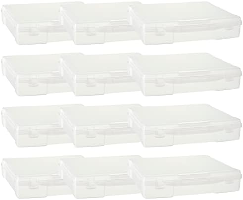 Generic 12” x 12” Plastic Scrapbook Storage Case by Simply Tidy - Portable Case for Documents, Papers, Sewing, Crafts - Clear, Bulk 12 Pack