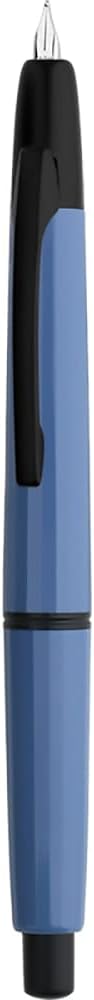 erofa Majohn A2 Press Fountain Pen Extra Fine Nib with Box, Retractable Blue Resin Ink Pen with Converter Writing Set (Black Clip Version