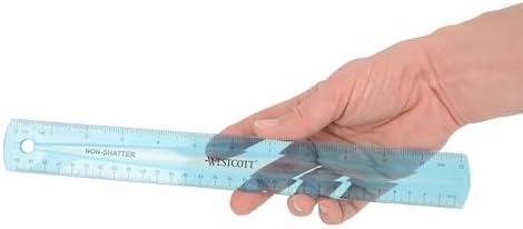 Westcott Shatterproof Ruler, 12-Inch, Blue, 16010