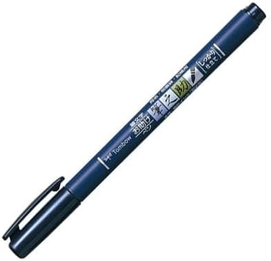 Fudenosuke Brush Pen Black x6-pen pack, with Takes To Do List Notepad - Calligraphy Pens for Writing and Art Drawings (6x Hard Tip)