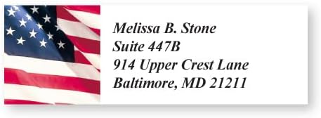 Stars & Stripes Flag Sheeted Name & Address Labels