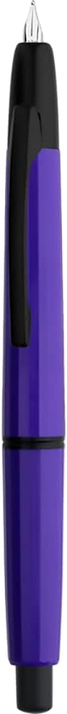 erofa Majohn A2 Press Fountain Pen Extra Fine Nib with Box, Retractable Purple Resin Ink Pen with Converter Writing Set (Black Clip Version