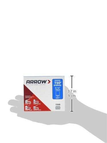 Arrow T50 9/16" Staples, 1250 Count | Heavy Duty, For Upholstery, Construction, Furniture, Crafts, Fit Arrow T50 Staple Guns, Hammer Tackers and Pneumatic Tools