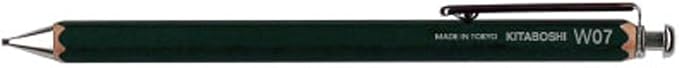 Kitaboshi 0.7mm Mechanical Pencil, Wooden Barrel, #0 2B, Black Lead, Dark Green, 1ea (W07-600DG)