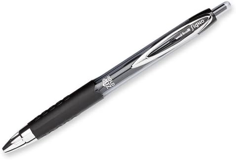 uniball™ 207 Gel Pens, Black Ink, 1.0mm Bold Point, Retractable, 12 Count, Smooth Writing, Fraud-Resistant, uni Super Ink™