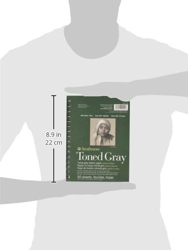 Strathmore 400 Series Sketch Pad, Toned Gray, 5.5x8.5 inch, 50 Sheets - Artist Sketchbook for Drawing, Illustration, Art Class Students