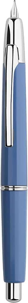 erofa Majohn A2 Press Fountain Pen Extra Fine Nib with Box, Retractable Blue Resin Ink Pen with Converter Writing Pen Set (Silver Clip Version