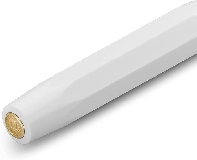 Kaweco CLASSIC SPORT Fountain Pen White with 23 Carat Gold-Plated Steel Nib and Iridium Tip for Ink Cartridges I Sport Fountain Pen 13 cm I Nib: F (Fine)