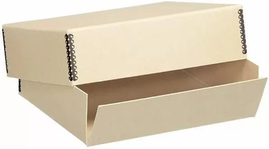 Lineco Museum Archival Storage Box, Drop Front, 11.75x15.25x3 in, Tan | Acid-Free with Metal Edge, Preserves Picture Longevity, Organize Photos, Newspapers, Prints, Documents, Crafts, DIY