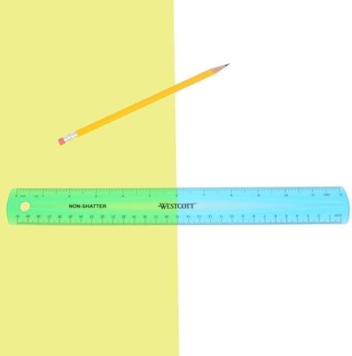 Westcott Shatterproof Ruler, 12-Inch, Blue, 16010