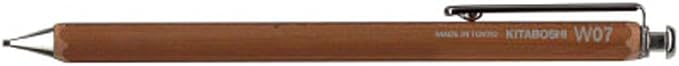 Kitaboshi 0.7mm Mechanical Pencil, Wooden Barrel, #0 2B, Black Lead, Natual Wood, 1ea (W07-600N)