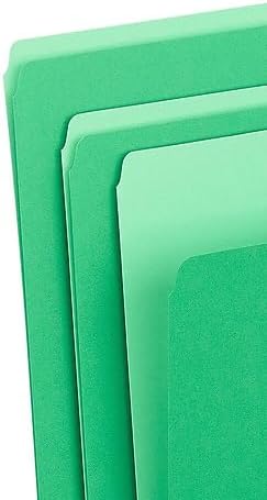 Staples File Folder, Letter Size, 1/3‑Cut Tab, Green, Durable Paper Stock, 200/Carton