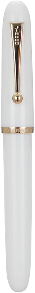 Jinhao 9016 Fountain Pen Fine Point, Dadao Series White Acrylic Heartbeat Nib with Large Converter for Writing, Signature and Calligraphy