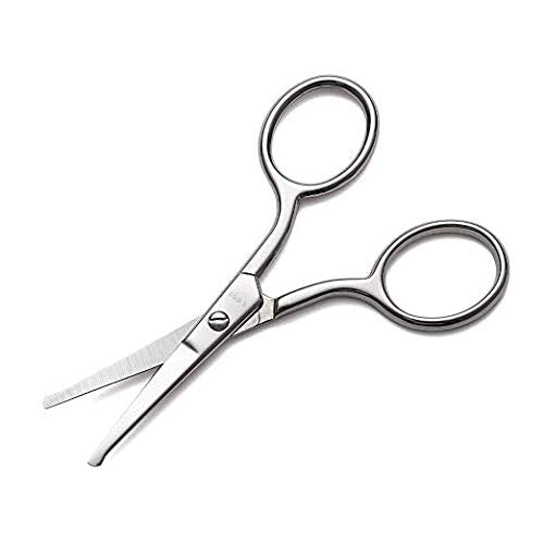LIVINGO Nose Hair Scissors Rounded Tip Stainless Steel Beauty Shears | Straight Precision Blade, Multi-purpose Grooming, Eyebrow Eyelash Cuticle Facial Detail Care