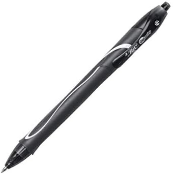 BIC Gelocity Quick Dry Black Gel Pens, Medium Point (0.7 mm), Supplies for Students and Teachers, with Full Grip, 12-Count Pack in Black