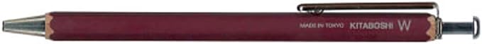 Kitaboshi 1.0mm Ballpoint Pen, Wooden Barrel, Adzuki Red (Burgundy), 1ea (W-600AZ)